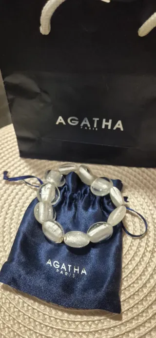 Pulsera Agatha Plata y Blanco