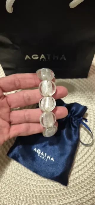 Pulsera Agatha Plata y Blanco