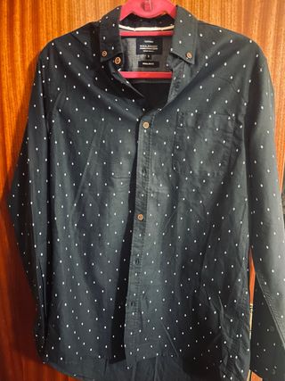 Camisa Tiffosi Negra Lunares Blancos Talla S