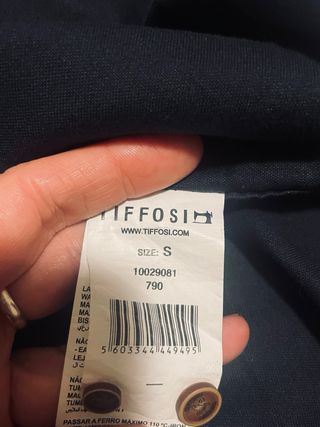 Camisa Tiffosi Negra Lunares Blancos Talla S