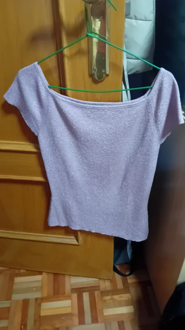 Blusa Tintoreto Rosa y Plateada Talla XS