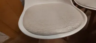 Juego de 6 sillas de comedor blancas