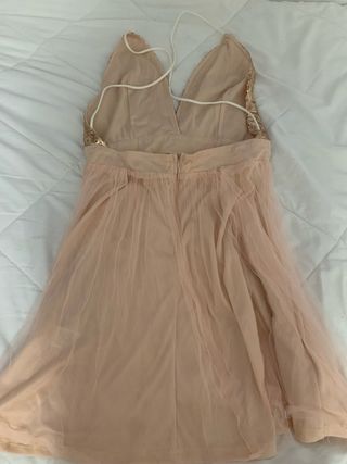 Vestido fiesta rosa lentejuelas