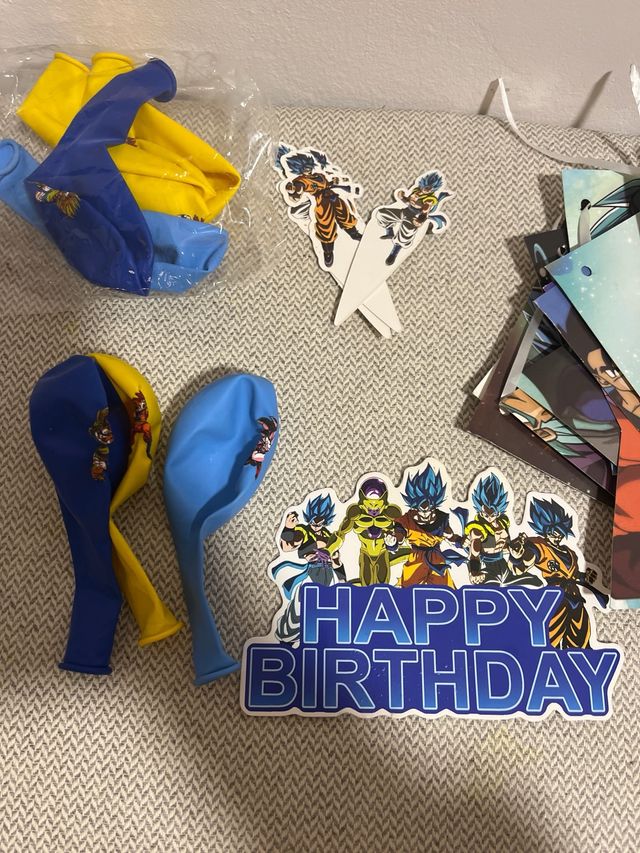 Pack Decoración Cumpleaños Anime Son Goku
