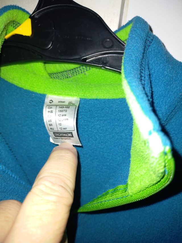 Forro polar azul 12 años