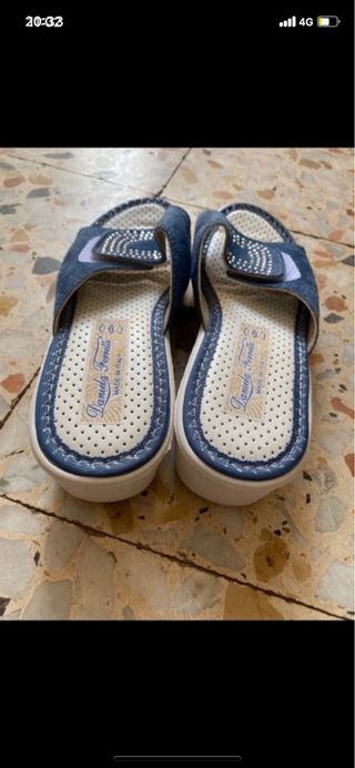 Ciabatte da casa donna blu e bianche