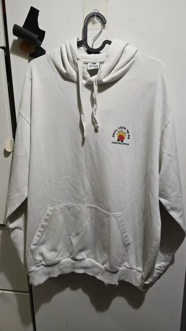 Sudadera con capucha Kaotiko Blanca Talla L Unisex