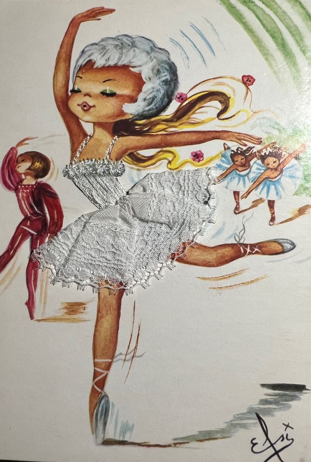 Postal Antigua Traje Regional Bordado