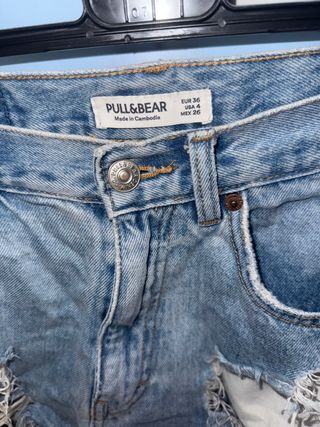 Pantalones cortos vaqueros rotos Pull&Bear S/36
