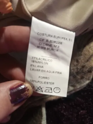 Traje lana falda señora talla 46