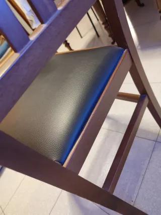 Sedia legno seduta similpelle nera