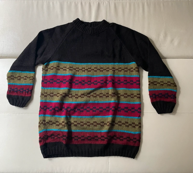 Jersey de lana hecho a mano multicolor