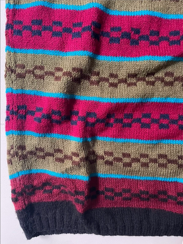 Jersey de lana hecho a mano multicolor