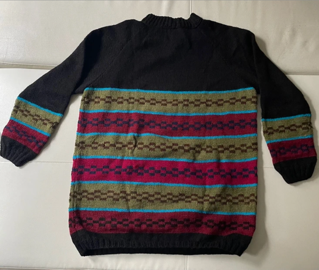 Jersey de lana hecho a mano multicolor