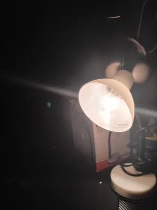 Lámpara Escritorio Flexible Flexo Negra y Blanca