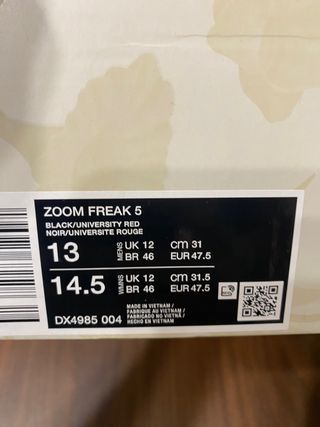 Nike Zoom Freak 5 Negro Rojo