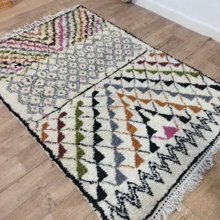 Tappeto artigianale Kilim multicolore in lana