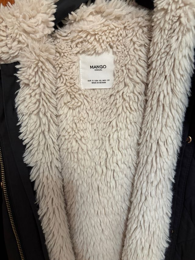 Abrigo negro Mango Negro Talla S