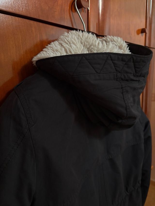 Abrigo negro Mango Negro Talla S