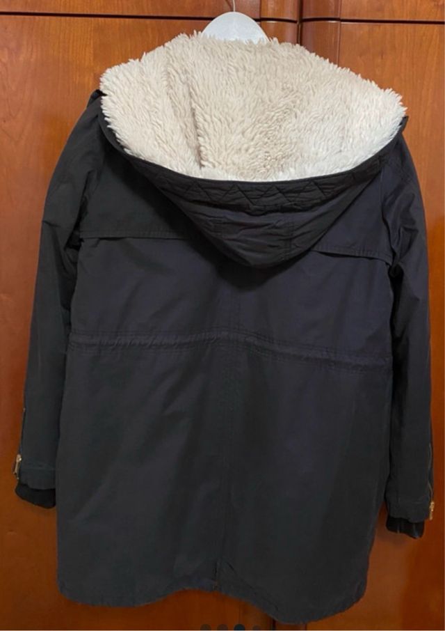 Abrigo negro Mango Negro Talla S