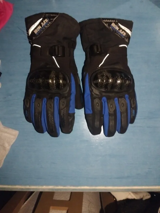 Guantes Moto IRON JIA'S Negros y Azules