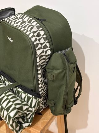 Mochila Picnic VonShef Verde con Manta