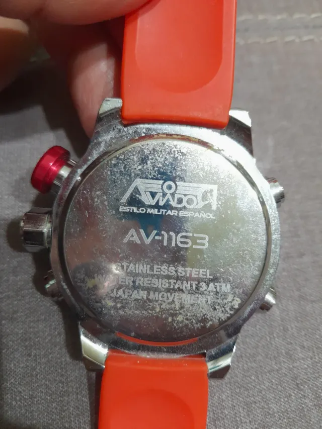 Reloj Aviador rojo y Plateado