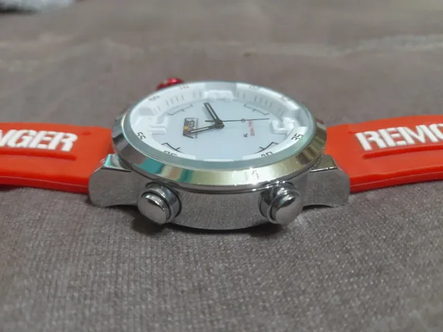 Reloj Aviador rojo y Plateado