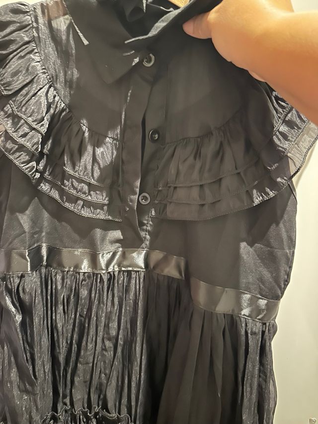 Disfraz Miércoles Addams Talla 10-12 + Peluca