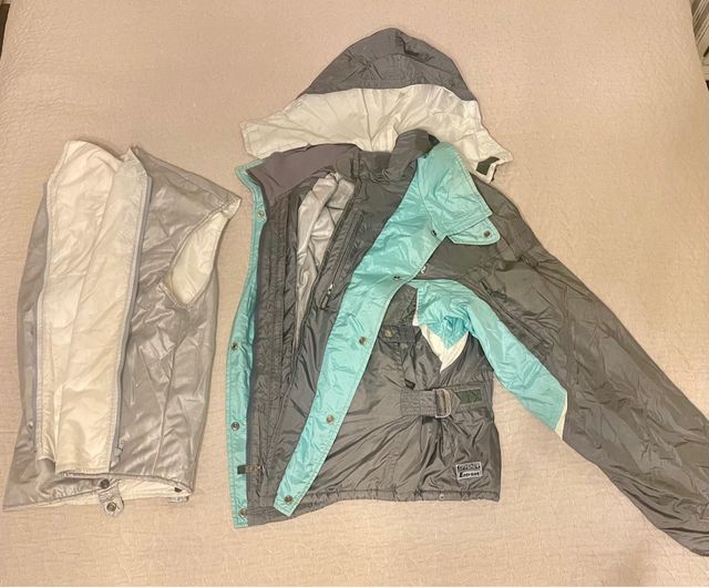 Anorak Spyder Hombre Gris y Turquesa