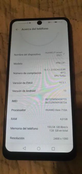 Huawei P smart verde notte