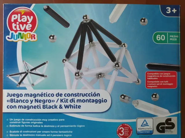 Juego Construcción Magnético Blanco y Negro