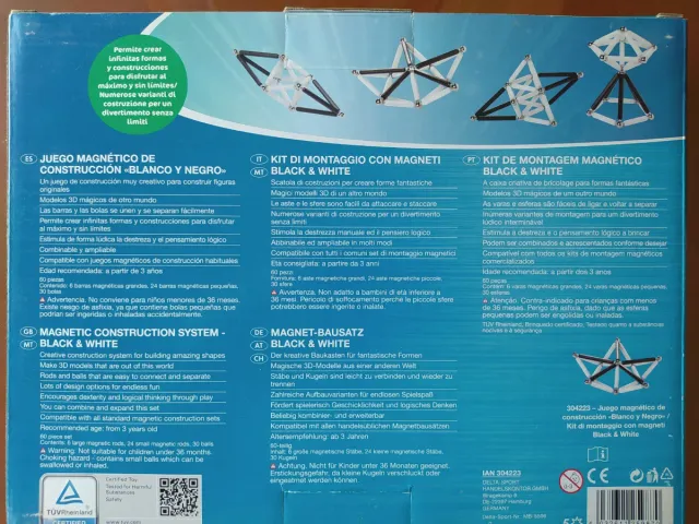 Juego Construcción Magnético Blanco y Negro