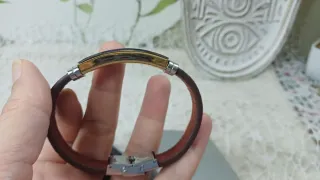 Pulsera Piel y Acero Hombre 22cm