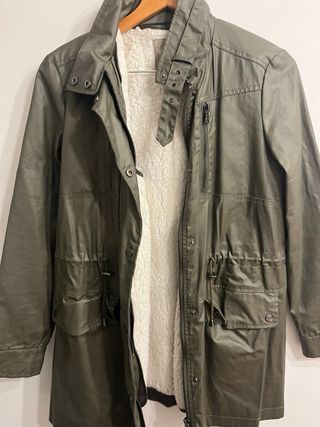 Chaqueta encerada verde con borreguito