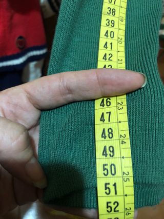 Jersey semi abotonado verde y beige talla S