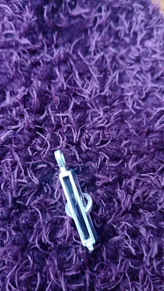 Colgante Plata con Piedra Morada Rectangular