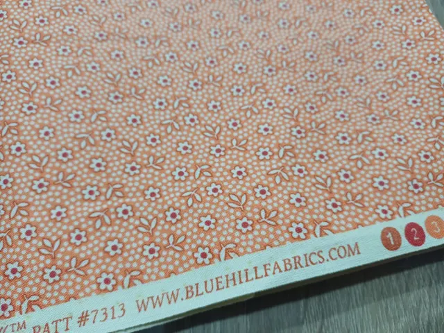 Tela Patchwork Bluehillfabrics Flores Naranja