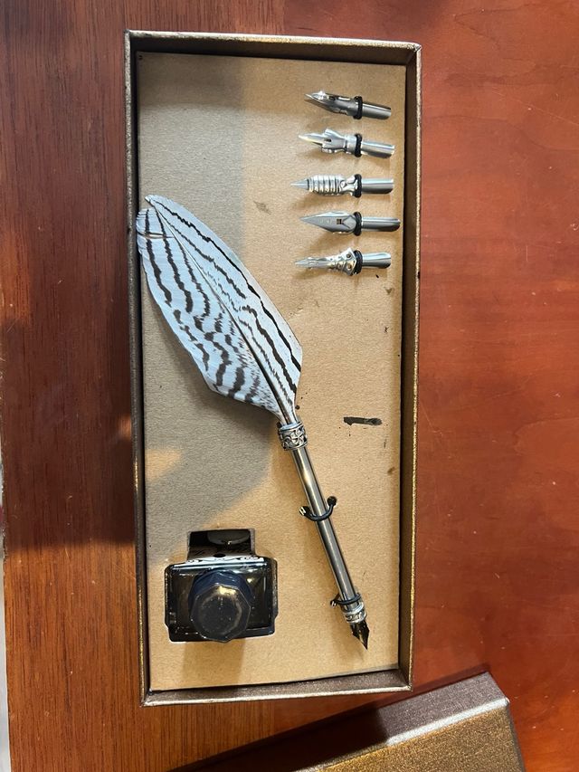 Set Plumas Estilo Antiguo con Tinta