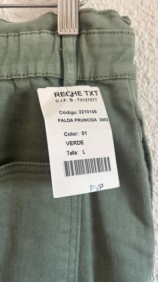 Falda vaquera verde militar