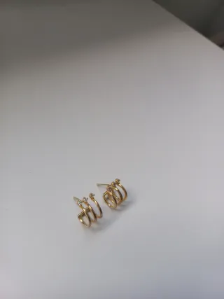 Pendientes aro mujer plata bañada en oro