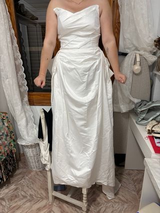 Vestido de Novia Satén Palabra de Honor