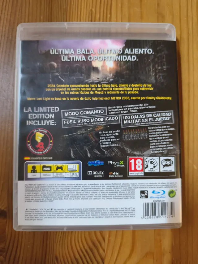 Metro Last Light PS3 Edición Limitada