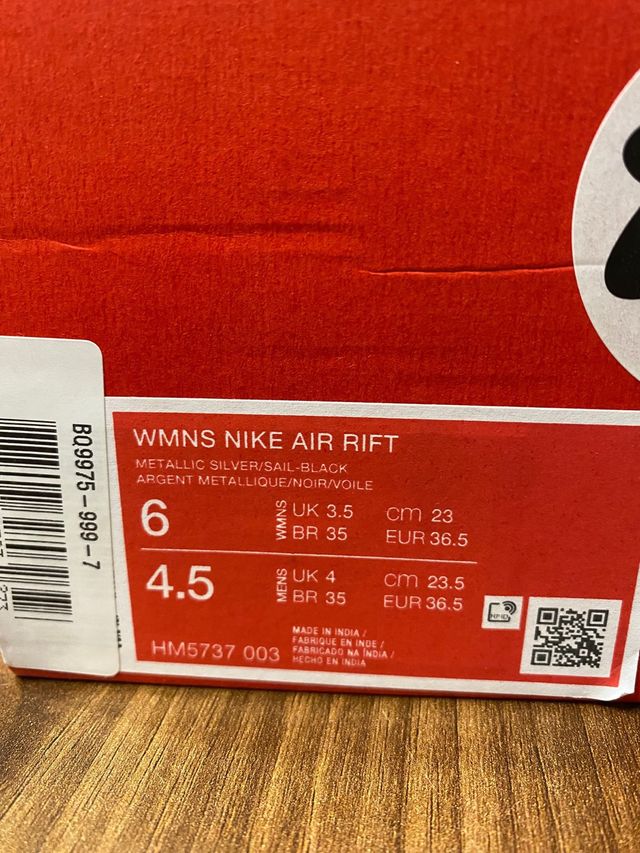 Nike Air Rift Tabi Plata Mujer