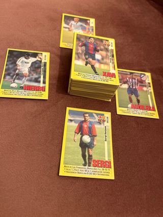 Lote cromos fútbol: Hierro, Xavi, Sergi, Aguiler