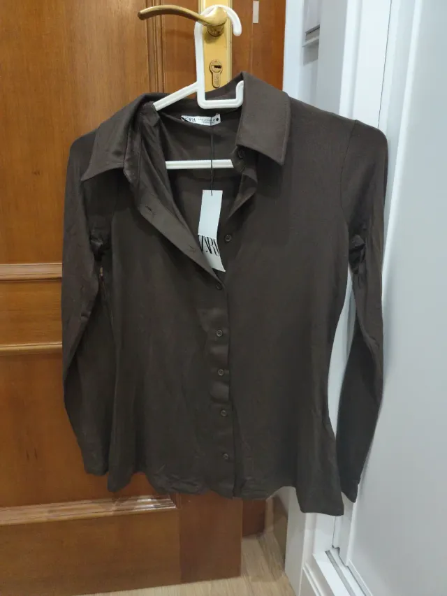 Camisa Zara Algodón Manga Larga Talla S