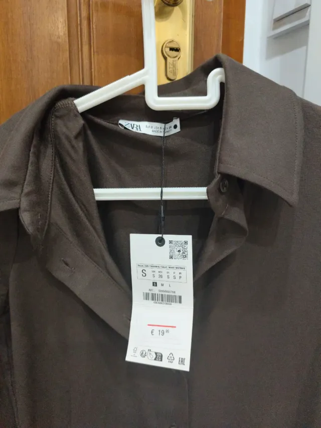 Camisa Zara Algodón Manga Larga Talla S