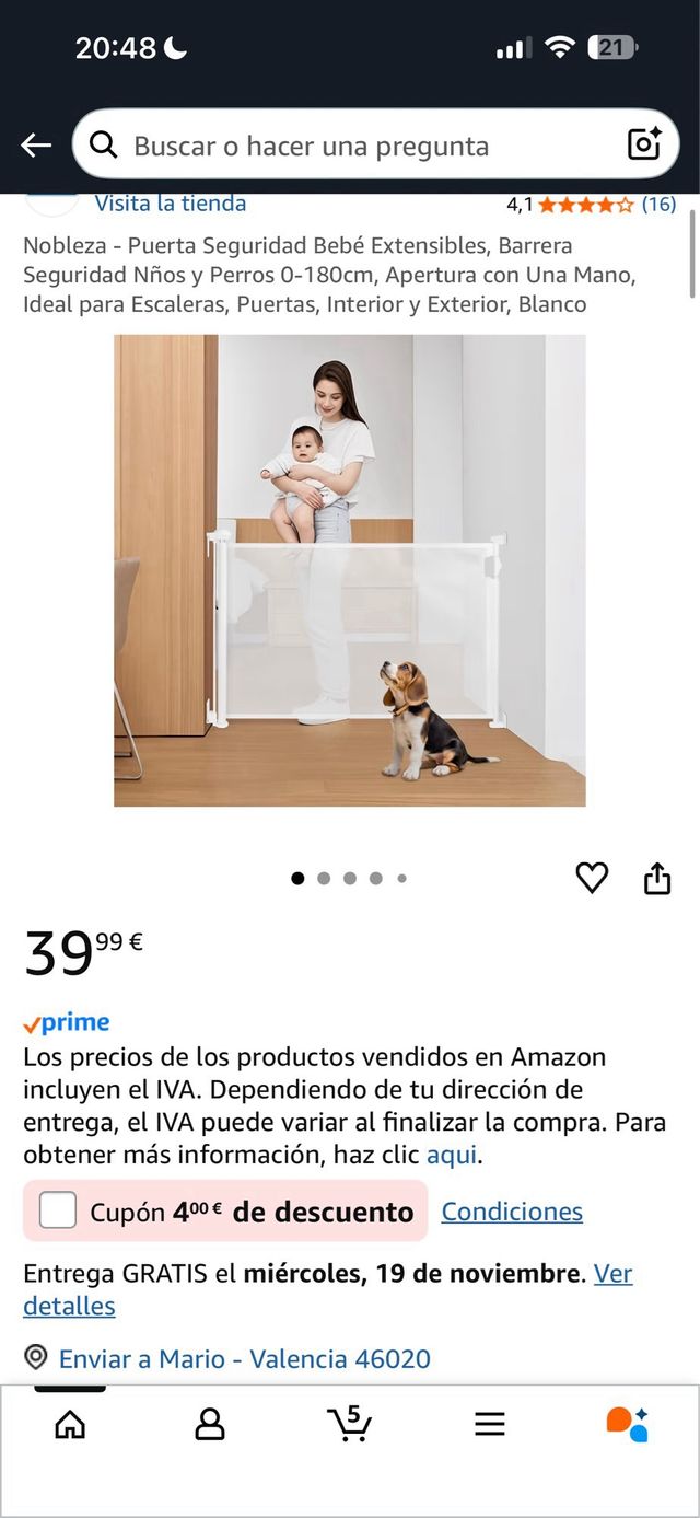 Barrera de seguridad retráctil para mascotas