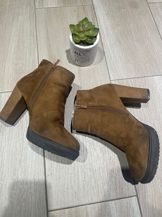 Botines camel tacón plataforma T38