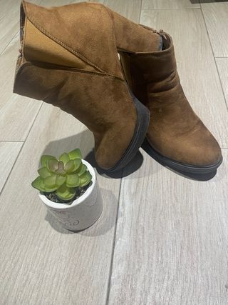 Botines camel tacón plataforma T38